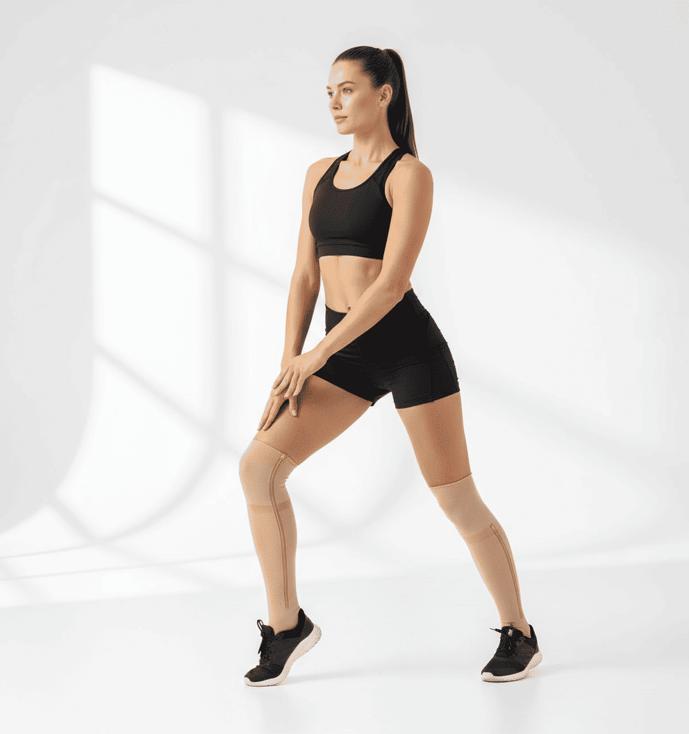 Calze a compressione VitaStep per donna, migliorano la circolazione, riducono gonfiore e affaticamento, ideali per sport e uso quotidiano