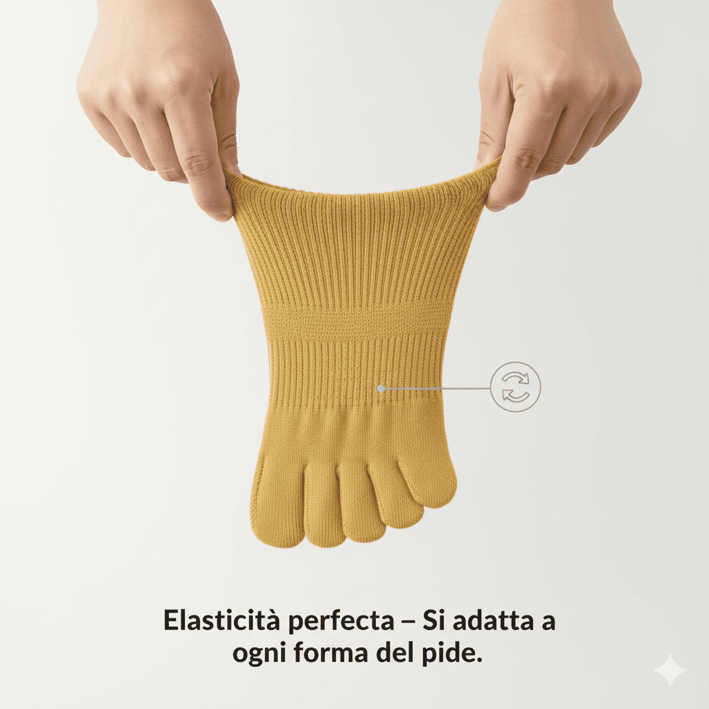 Calze ortopediche a 5 dita per donna, traspiranti, anti-fungo, comfort per dita separate, migliorano la postura e la circolazione