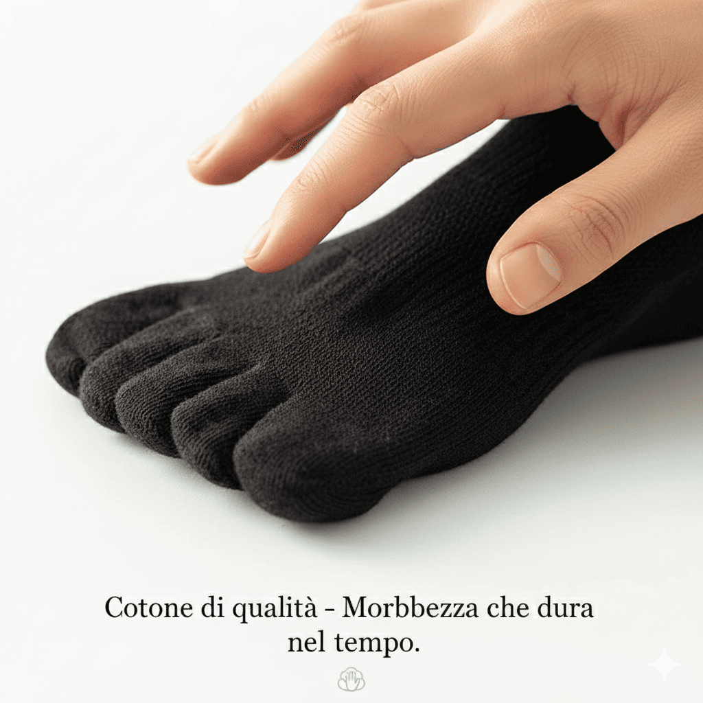 Calze ortopediche a 5 dita per donna, traspiranti, anti-fungo, comfort per dita separate, migliorano la postura e la circolazione