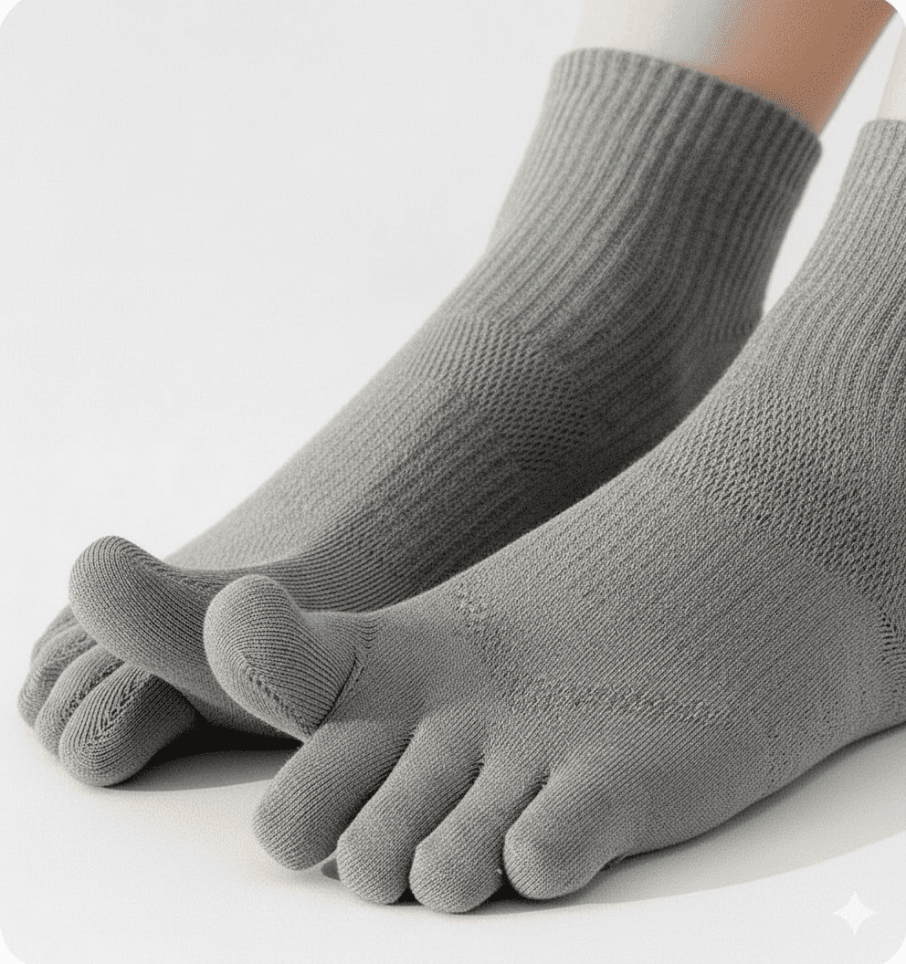 Calze ortopediche a 5 dita per donna, traspiranti, anti-fungo, comfort per dita separate, migliorano la postura e la circolazione