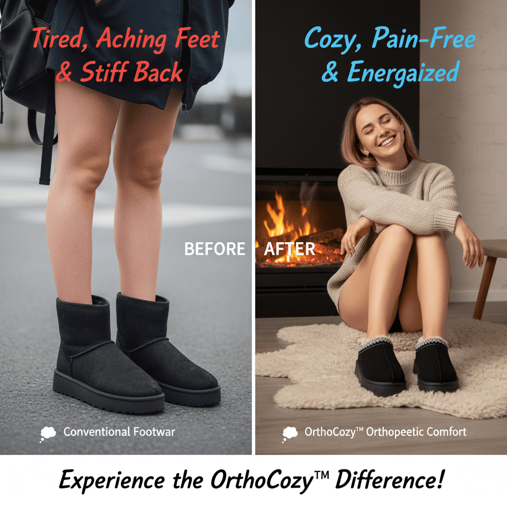 OrthoCozy stivaletti ortopedici donna, caldi e alla moda, supporto postura, comfort invernale, ideali per piedi sensibil