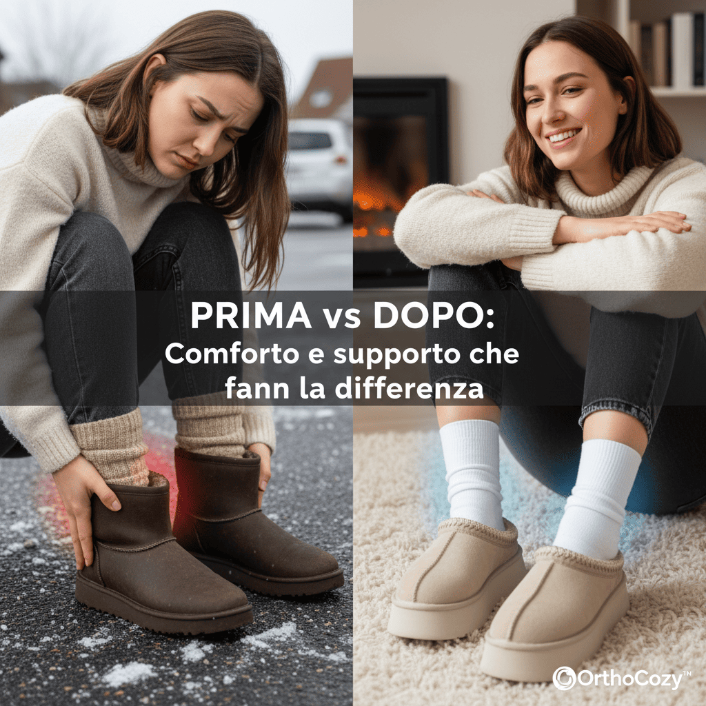 OrthoCozy stivaletti ortopedici donna, caldi e alla moda, supporto postura, comfort invernale, ideali per piedi sensibil