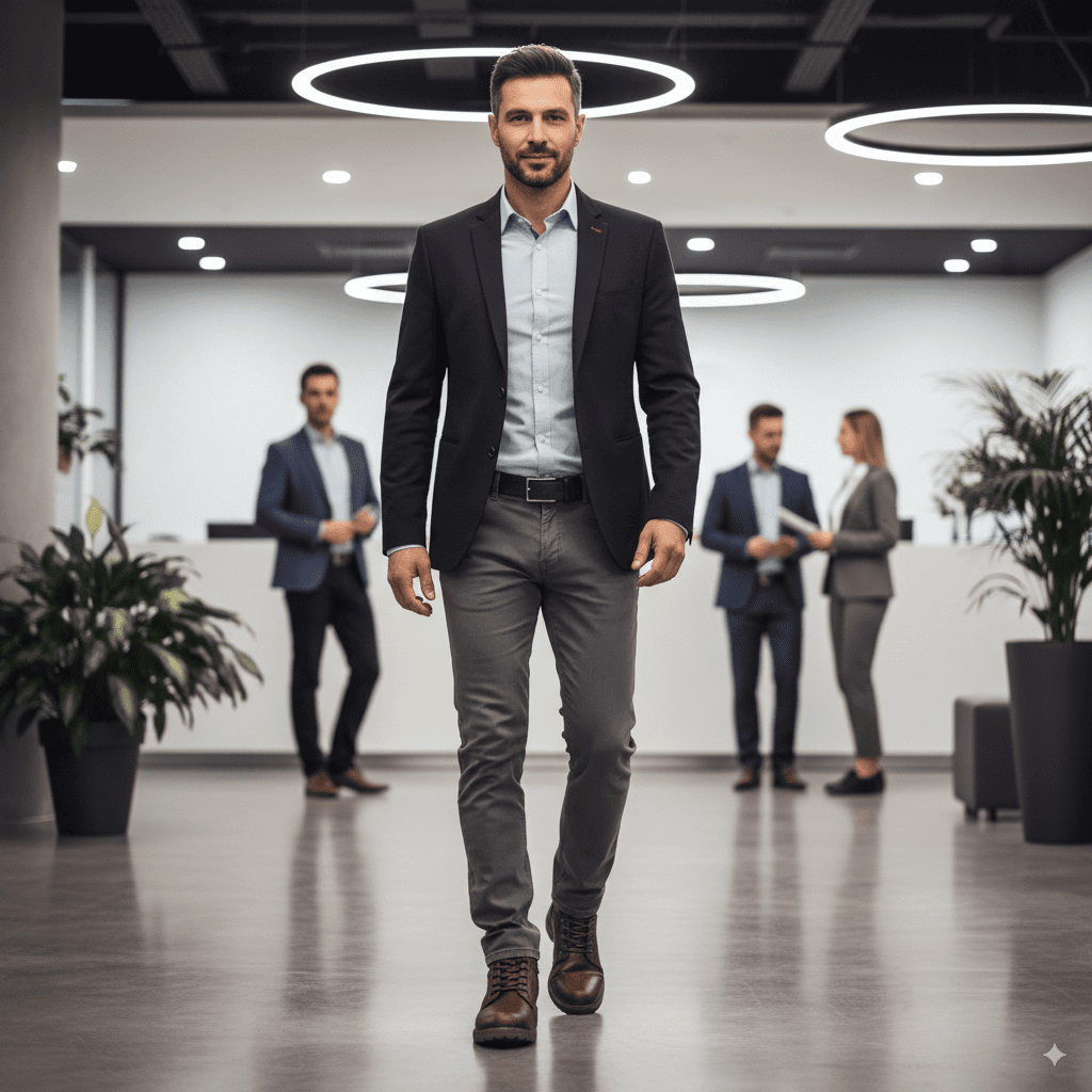 OrthoLeather stivali ortopedici uomo, supporto postura e arco plantare, eleganti e comodi, ideali per piedi sensibili e uso quotidiano