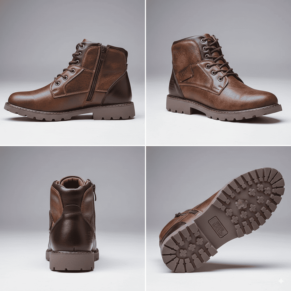 OrthoLeather stivali ortopedici uomo, supporto postura e arco plantare, eleganti e comodi, ideali per piedi sensibili e uso quotidiano