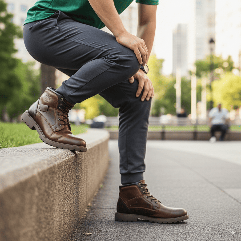 OrthoLeather stivali ortopedici uomo, supporto postura e arco plantare, eleganti e comodi, ideali per piedi sensibili e uso quotidiano