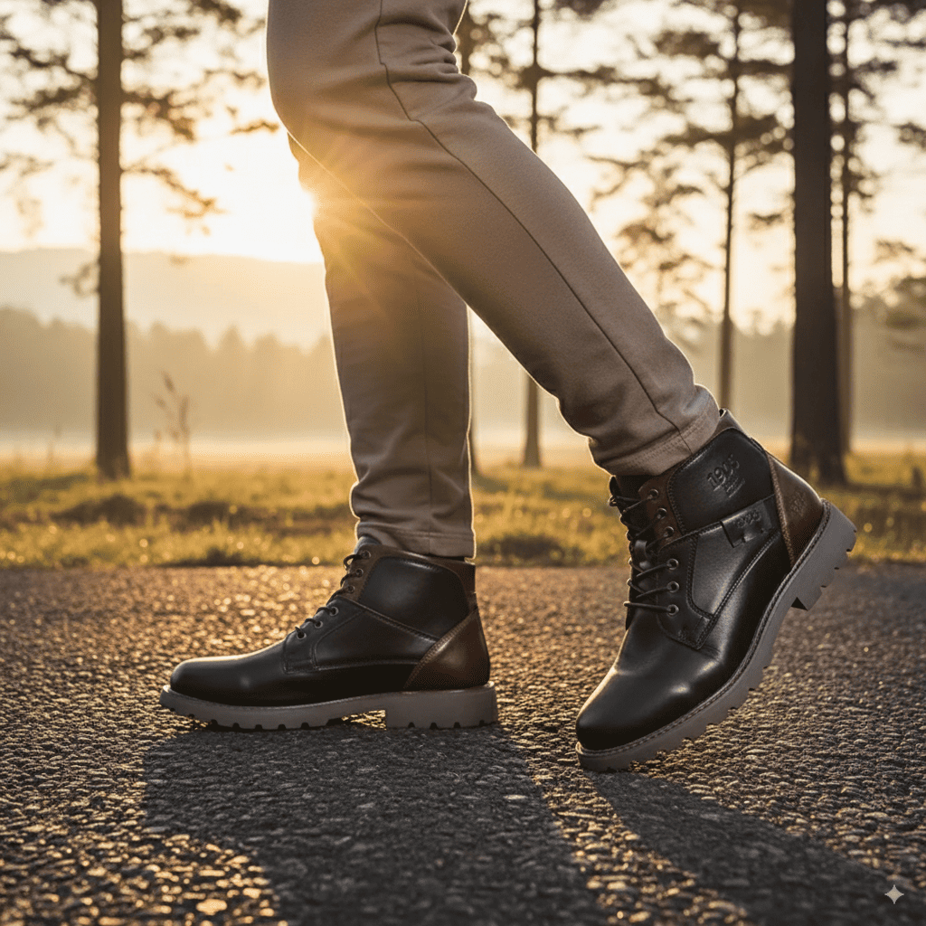 OrthoLeather stivali ortopedici uomo, supporto postura e arco plantare, eleganti e comodi, ideali per piedi sensibili e uso quotidiano