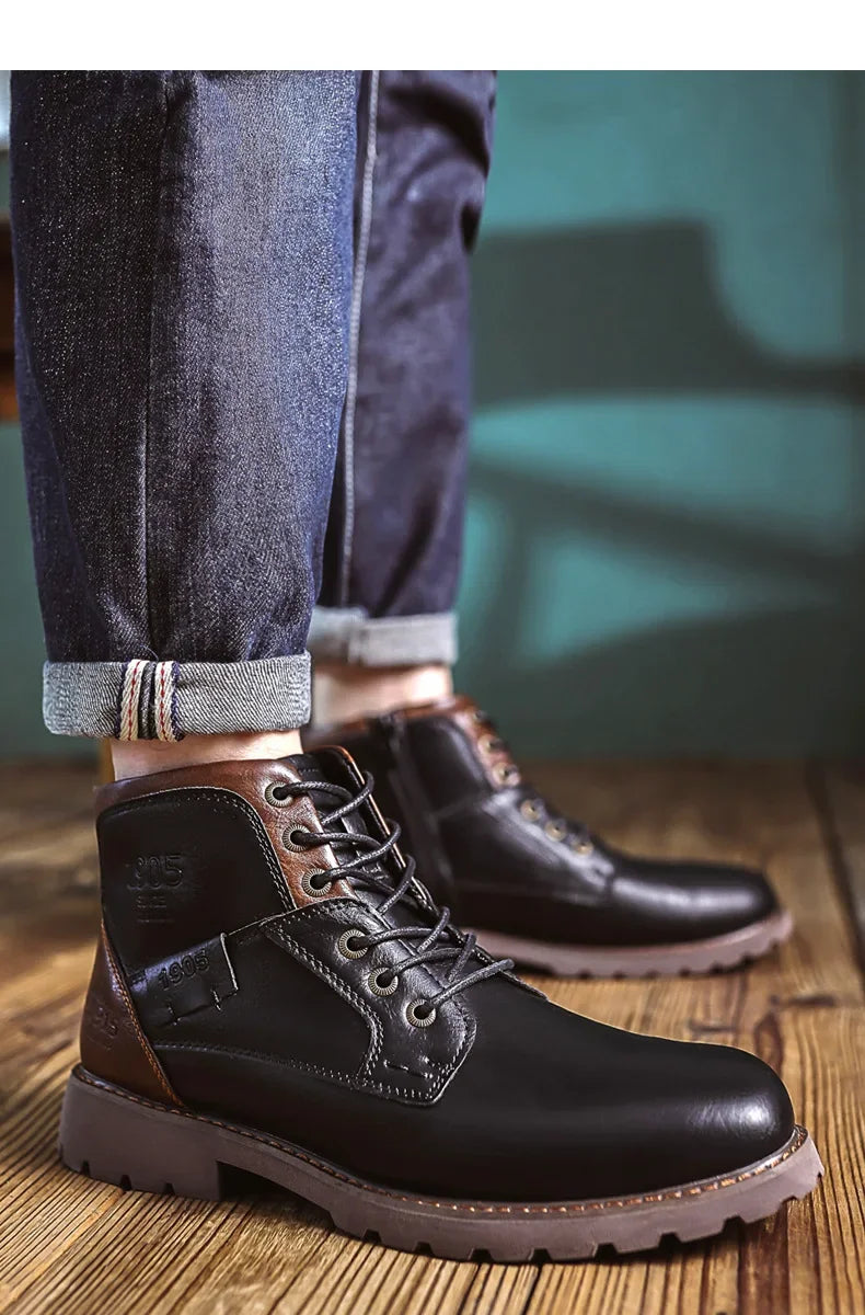 OrthoLeather stivali ortopedici uomo, supporto postura e arco plantare, eleganti e comodi, ideali per piedi sensibili e uso quotidiano