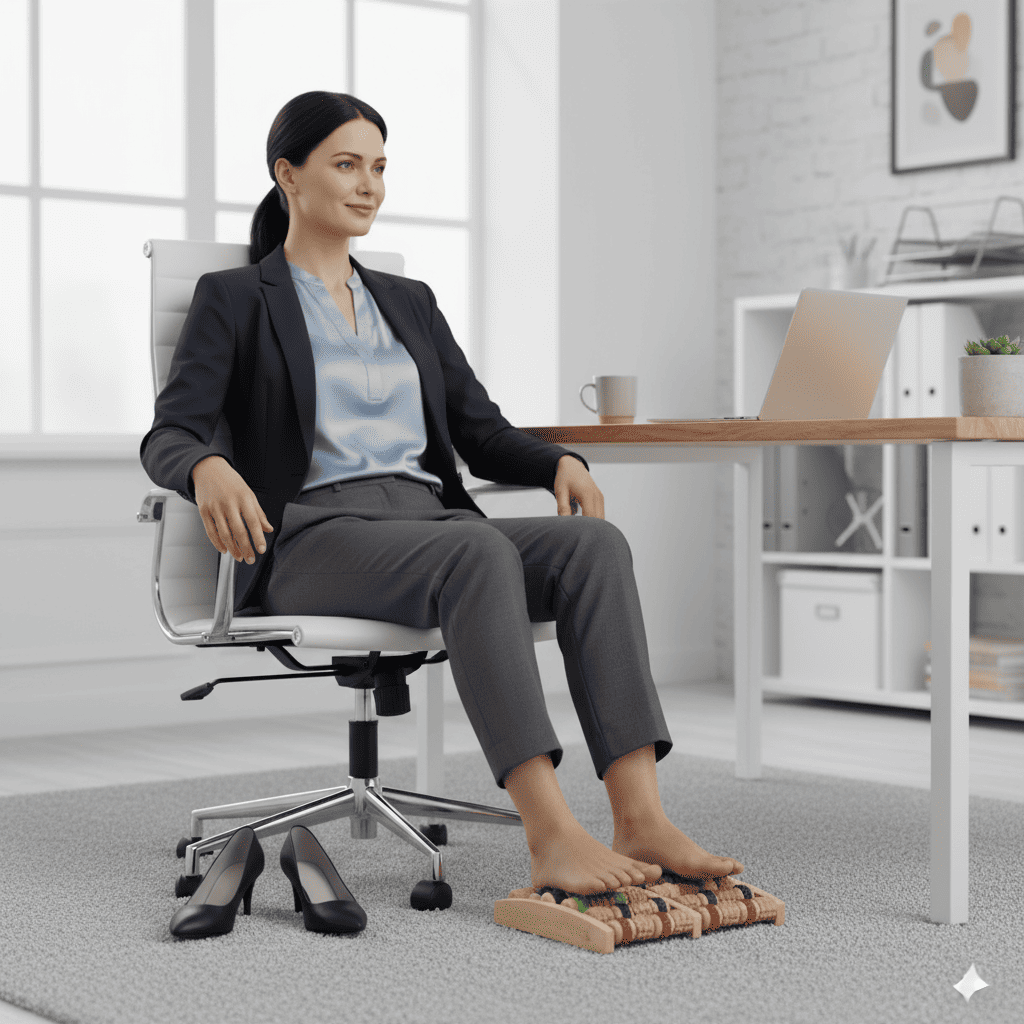 OrthoRoll massaggiatore plantare in legno per piedi, sollievo dal dolore, stimolazione circolazione, massaggio riflessologia plantare