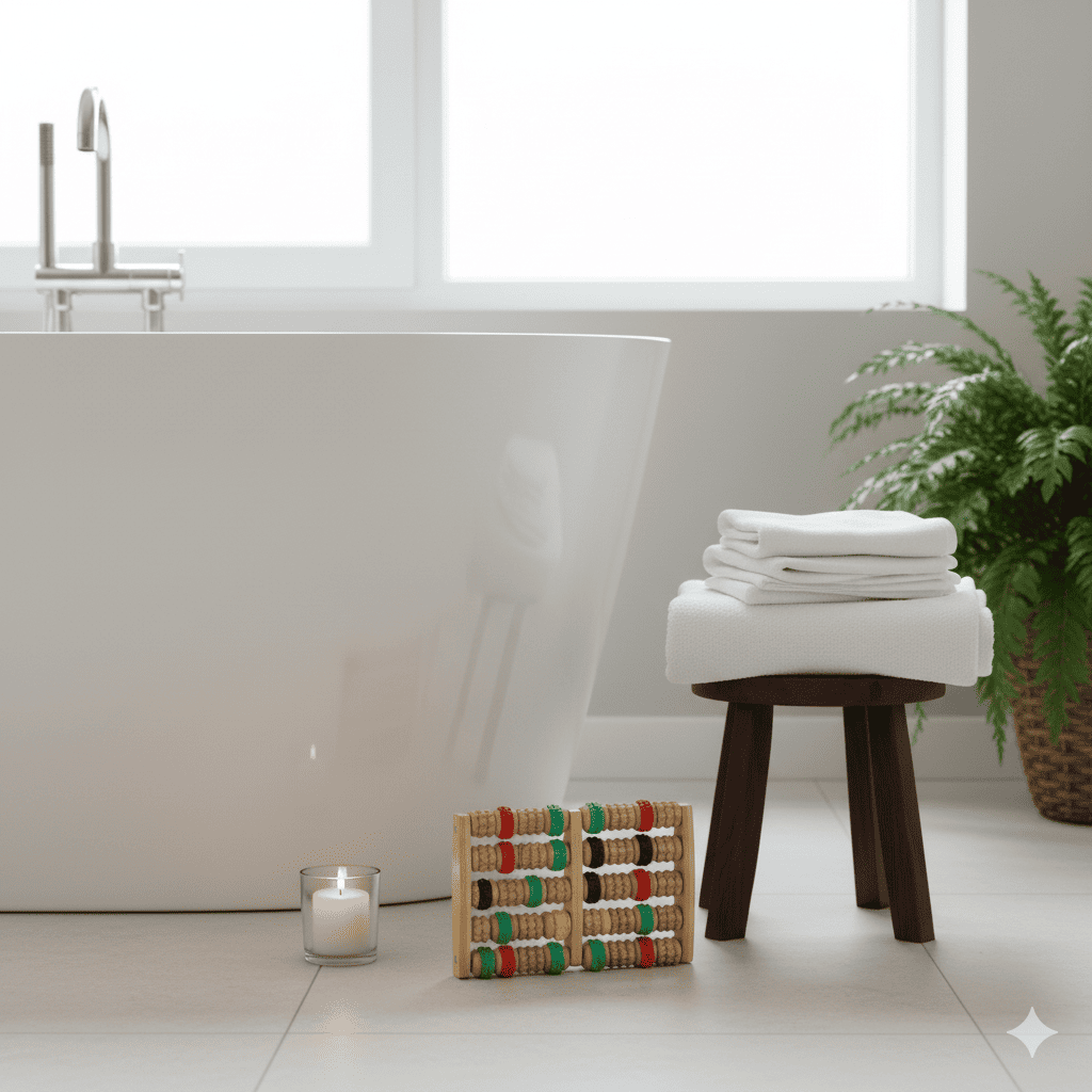 OrthoRoll massaggiatore plantare in legno per piedi, sollievo dal dolore, stimolazione circolazione, massaggio riflessologia plantare