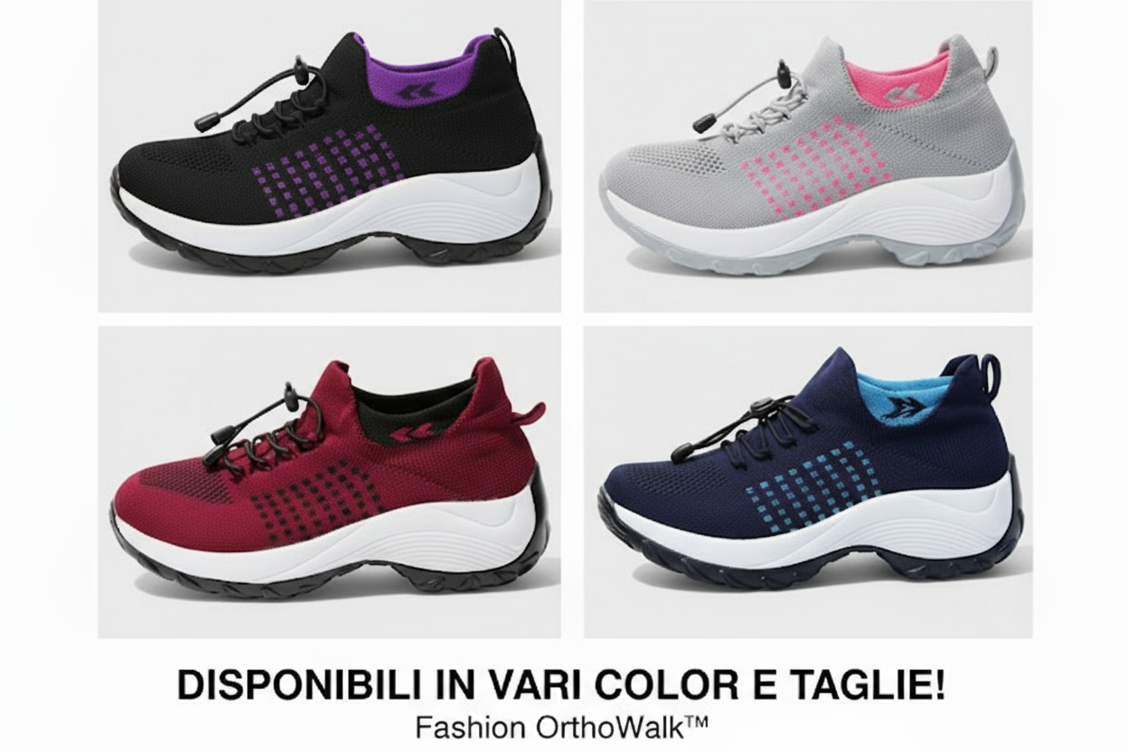 Sneakers ortopediche donna Fashion OrthoWalk, comfort quotidiano, supporto postura, stile elegante e moderno, scarpe comode per piedi sensibili
