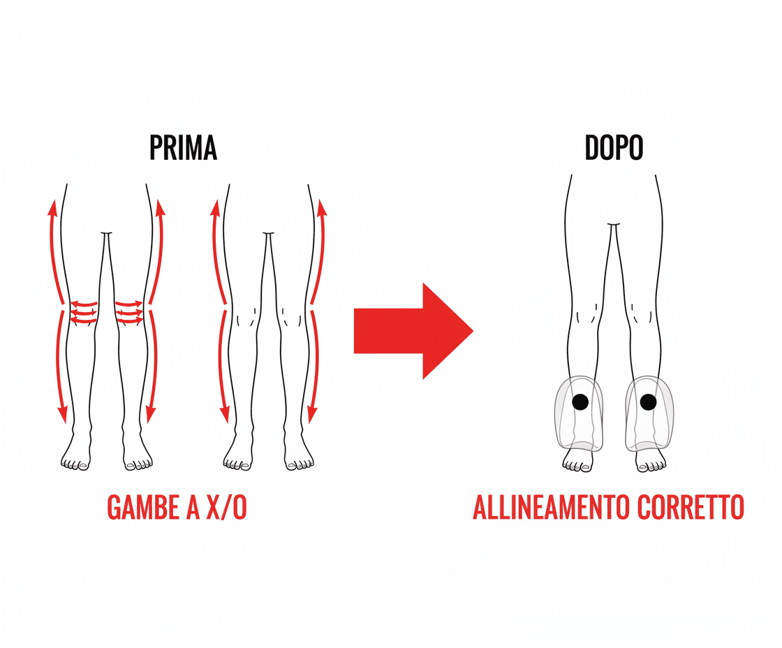 Orthotic Insoles solette ortopediche magnetiche per correzione gambe O/X, supporto plantare, allineamento postura, sollievo dolore pied
