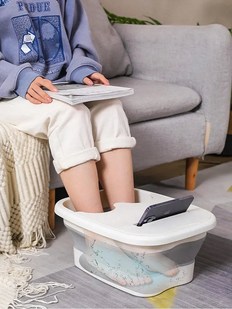 Vasca per pediluvio pieghevole RelaxPiedi, portatile con coperchio, ideale per relax piedi, spa a casa, sollievo da fatica e gonfiore
